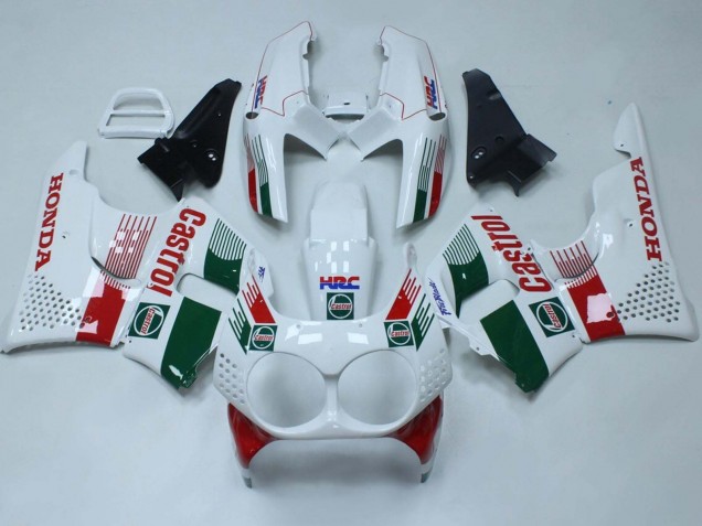 Erschwingliche Honda CBR900RR 893 Motorrad Verkleidung 1992-1993 - Weiss Rot Grun Castrol HRC