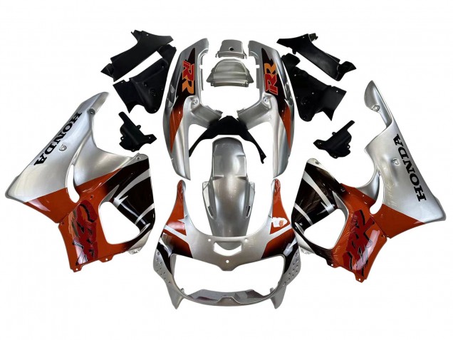 Erschwingliche Honda CBR900RR 893 Motorrad Verkleidung 1996-1997 - Silber Rot Glanzendes Schwarz