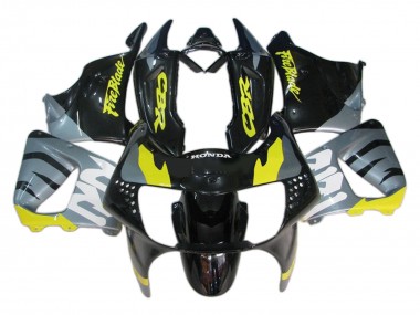 Erschwingliche Honda CBR900RR 919 Motorrad Verkleidung 1998-1999 - Silber Gelb Glanzendes Schwarz Fireblade