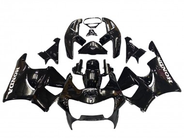 Erschwingliche Honda CBR900RR 919 Motorrad Verkleidung 1998-1999 - Glanzendes Schwarz Weiss Aufkleber