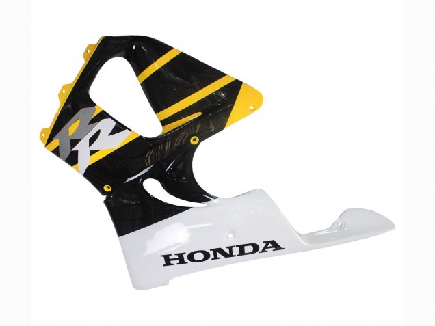Erschwingliche Honda CBR900RR 919 Motorrad Verkleidung 1998-1999 - Weiss Gelb Glanzendes Schwarz