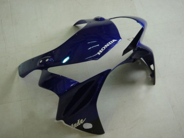 Erschwingliche Honda CBR900RR 954 Motorrad Verkleidung Kit 2002-2003 - Blau Glanzendes Schwarz