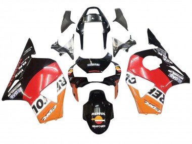 Erschwingliche Honda CBR900RR 954 Motorrad Verkleidung Kit 2002-2003 - Orange Weiss Rot Glanzendes Schwarz Repsol