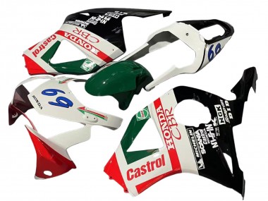 Erschwingliche Honda CBR900RR 954 Motorrad Verkleidung 2002-2003 - Weiss Rot Grun Glanzendes Schwarz Castrol