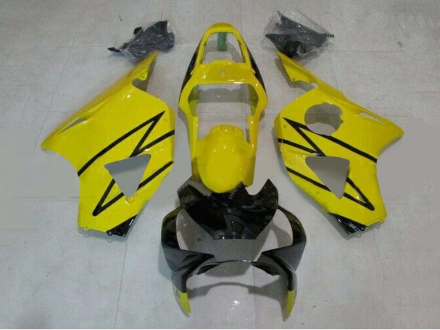 Erschwingliche Honda CBR900RR 954 Motorrad Verkleidung 2002-2003 - Gelb Glanzendes Schwarz