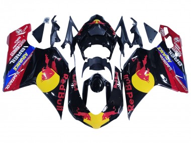 Erschwingliche Ducati 848/1098/1198 Motorrad Verkleidung 2007-2014 - Glanzendes Schwarz Gelb Blau Red Bull