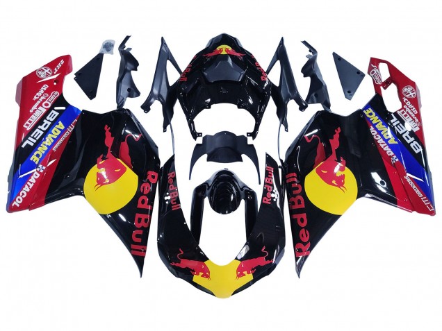 Erschwingliche Ducati 848/1098/1198 Motorrad Verkleidung 2007-2014 - Glanzendes Schwarz Gelb Blau Red Bull