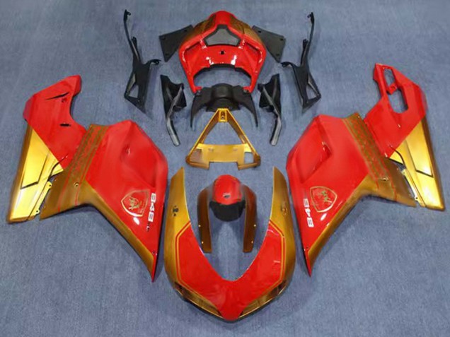 Erschwingliche Ducati 848 Motorrad Verkleidung 2007-2014 - Rot Gold