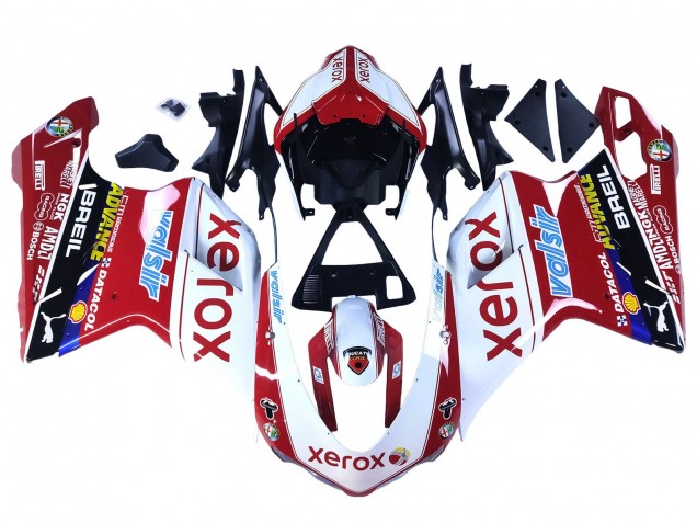 Erschwingliche Ducati 848/1098/1198 Motorrad Verkleidung 2007-2014 - Weiss Rot Glanzendes Schwarz Valsir Xerox