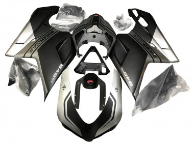 Erschwingliche Ducati 848 Motorrad Verkleidung 2007-2014 - Silber Matt Schwarz