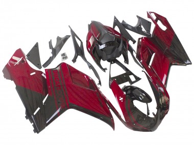 Erschwingliche Ducati 848 Motorrad Verkleidung 2007-2014 - Rot Glanzendes Schwarz