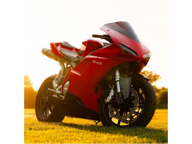 Erschwingliche Ducati 848 Motorrad Verkleidung 2007-2014 - Rot Glanzendes Schwarz