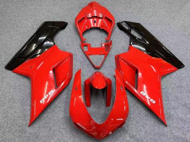 Erschwingliche Ducati 848 Motorrad Verkleidung 2007-2014 - Rot Glanzendes Schwarz
