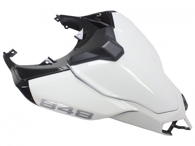 Erschwingliche Ducati 848/1098/1198 Motorrad Verkleidung 2007-2014 - Weiss Glanzendes Schwarz Corse
