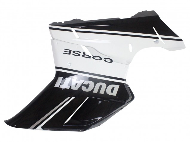 Erschwingliche Ducati 848/1098/1198 Motorrad Verkleidung 2007-2014 - Weiss Glanzendes Schwarz Corse