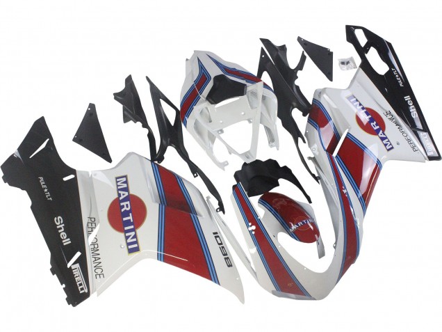 Erschwingliche Ducati 1098 Motorrad Verkleidung 2007-2014 - Weiss Rot Blau Glanzendes Schwarz Martini
