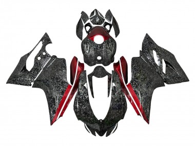 Erschwingliche Ducati Panigale 899/1199 Motorrad Verkleidung 2011-2014 - Schwarz Geschmiedet Carbonfaser Stil Rot