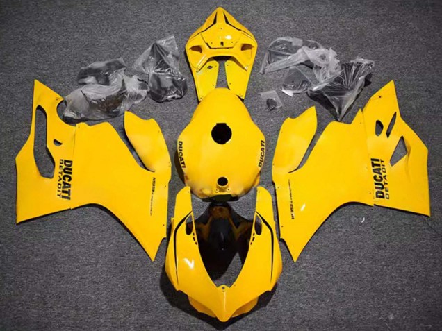Erschwingliche Ducati Panigale 899/1199 Motorrad Verkleidung 2011-2014 - Glanzendes Gelb