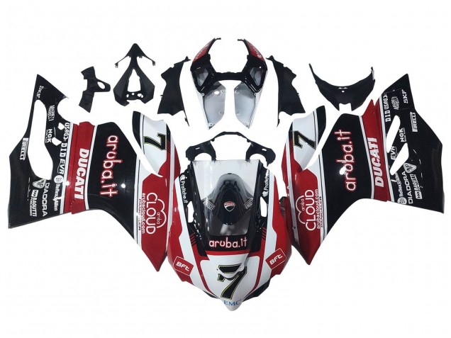 Erschwingliche Ducati Panigale 899/1199 Motorrad Verkleidung 2011-2014 - Weiss Rot Glanzendes Schwarz Aruba.it 7
