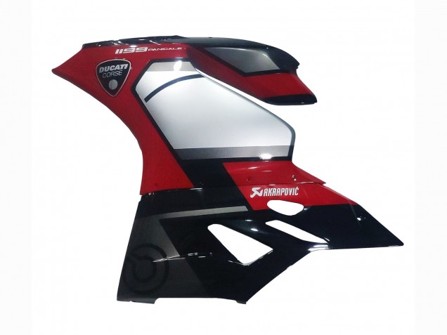 Erschwingliche Ducati 1199 Motorrad Verkleidung 2011-2014 - Rot Silber Schwarz