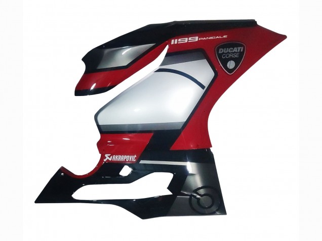 Erschwingliche Ducati 1199 Motorrad Verkleidung 2011-2014 - Rot Silber Schwarz