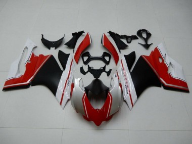 Erschwingliche Ducati 1199 Motorrad Verkleidung 2011-2014 - Weiss Rot Matt Schwarz