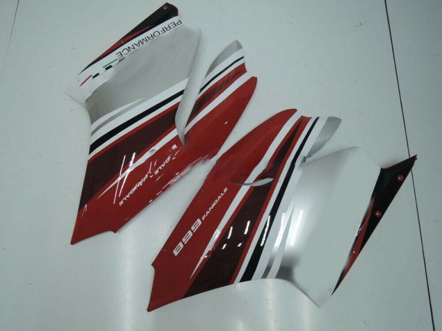 Erschwingliche Ducati Panigale 899 Motorrad Verkleidung 2011-2014 - Weiss Rot Glanzendes Schwarz