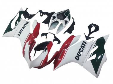 Erschwingliche Ducati Panigale 899 Motorrad Verkleidung 2011-2014 - Weiss Rot Glanzendes Schwarz