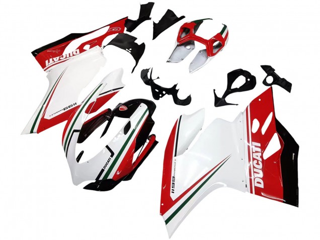 Erschwingliche Ducati 1199 Motorrad Verkleidung 2011-2014 - Weiss Rot Grun Glanzendes Schwarz
