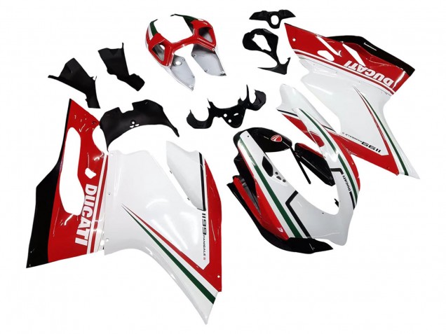 Erschwingliche Ducati 1199 Motorrad Verkleidung 2011-2014 - Weiss Rot Grun Glanzendes Schwarz