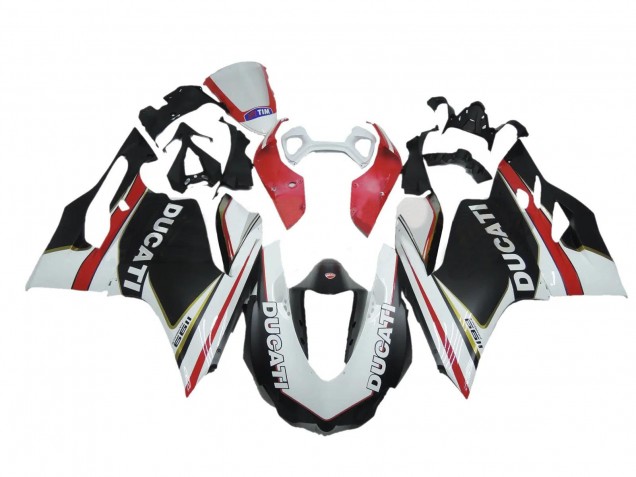 Erschwingliche Ducati Panigale 1199 Motorrad Verkleidung 2011-2014 - Weiss Rot Schwarz