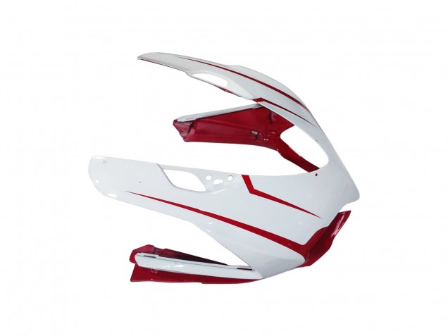 Erschwingliche Ducati 1199 Motorrad Verkleidung 2011-2014 - Weiss Rot Glanzendes Schwarz