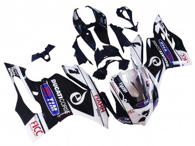 Erschwingliche Ducati Panigale 899/1199 Motorrad Verkleidung 2011-2014 - Weiss Schwarz Blau Fiamm Ficc 7