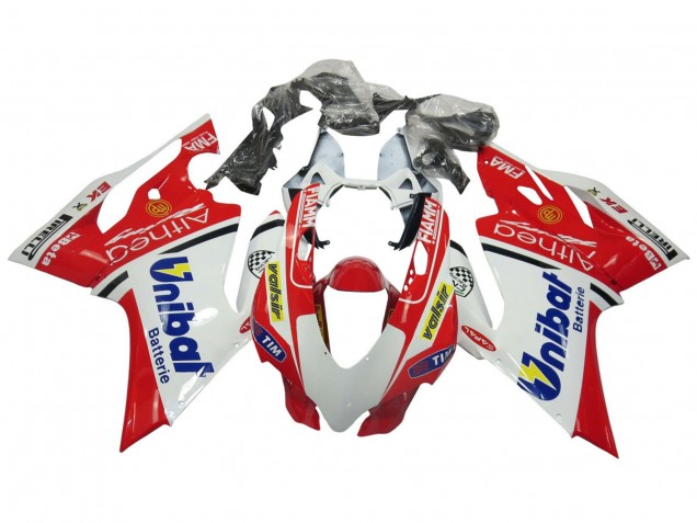 Erschwingliche Ducati Panigale 899/1199 Motorrad Verkleidung 2011-2014 - Weiss Rot Blau Valsir Fiamm