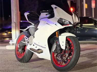 Erschwingliche Ducati 959/1299 Motorrad Verkleidung 2015-2020 - Weiss Lila