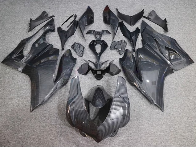 Erschwingliche Ducati 959/1299 Motorrad Verkleidung 2015-2020 - Schwarzer Carbonfaser Stil