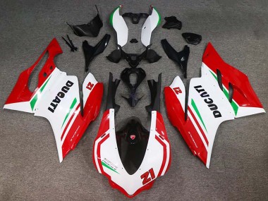 Erschwingliche Ducati 959/1299 Motorrad Verkleidung 2015-2020 - Weiss Rot Grun Glanzendes Schwarz 21