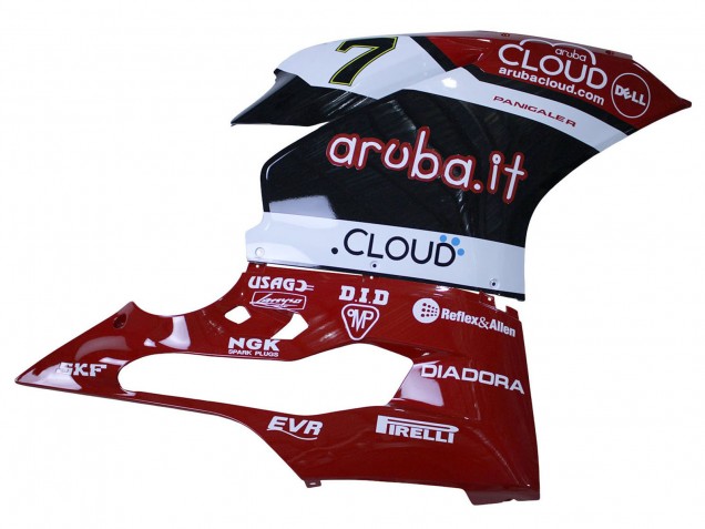 Erschwingliche Ducati 959/1299 Motorrad Verkleidung 2015-2020 - Weiss Rot Schwarz Aruba 7