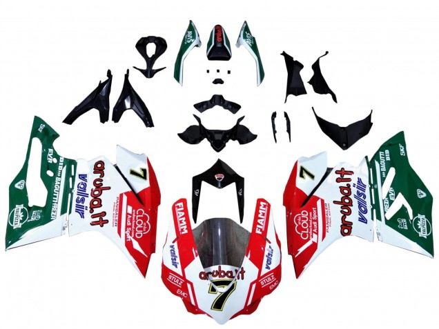 Erschwingliche Ducati 959/1299 Motorrad Verkleidung 2015-2020 - Weiss Rot Grun Valsir Fiamm 7