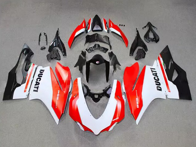 Erschwingliche Ducati 959 Motorrad Verkleidung 2015-2020 - Weiss Rot Glanzendes Schwarz