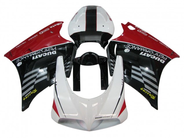Erschwingliche Ducati 748/916/996/998 Motorrad Verkleidung 1993-2005 - Weiss Rot Glanzendes Schwarz Rennen Performance