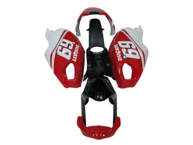 Erschwingliche Ducati Monster 696 796 1100 1100S Motorrad Verkleidung 2008-2012 - Weiss Rot Glanzendes Schwarz 69