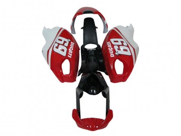 Erschwingliche Ducati Monster 696 796 1100 1100S Motorrad Verkleidung 2008-2012 - Weiss Rot Glanzendes Schwarz 69