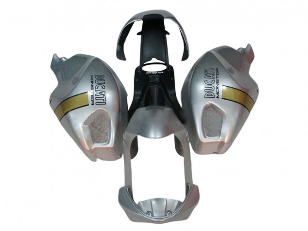 Erschwingliche Ducati Monster 696 796 1100 1100S Motorrad Verkleidung 2008-2012 - Silber Gold