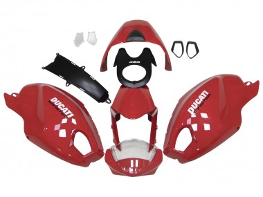 Erschwingliche Ducati Monster 696 796 1100 1100S Motorrad Verkleidung 2008-2012 - Rot Weiss