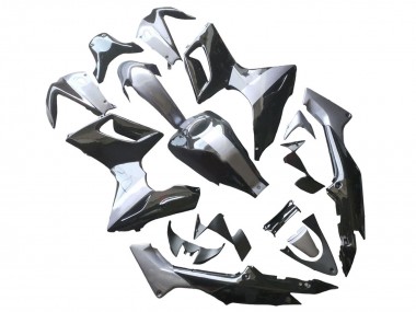 Erschwingliche Honda CBR125R Motorrad Verkleidung 2002-2006 - Silber Glanzendes Schwarz