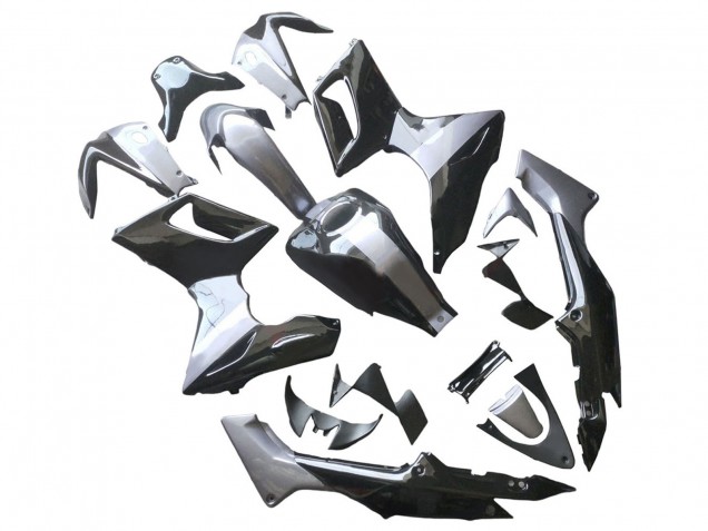 Erschwingliche Honda CBR125R Motorrad Verkleidung 2002-2006 - Silber Glanzendes Schwarz