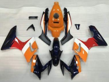 Erschwingliche Honda CBR125R Motorrad Verkleidung 2002-2006 - Orange Weiss Rot Glanzendes Schwarz