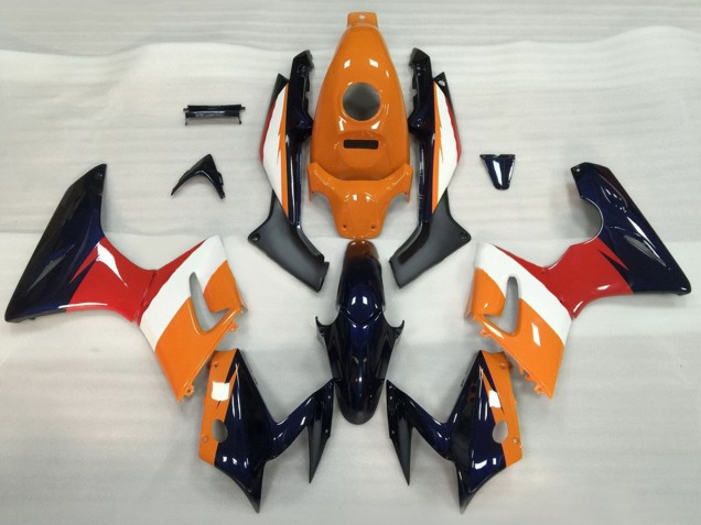 Erschwingliche Honda CBR125R Motorrad Verkleidung 2002-2006 - Orange Weiss Rot Glanzendes Schwarz