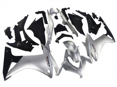 Erschwingliche Honda CBR500R Motorrad Verkleidung 2013-2015 - Silber Glanzendes Schwarz